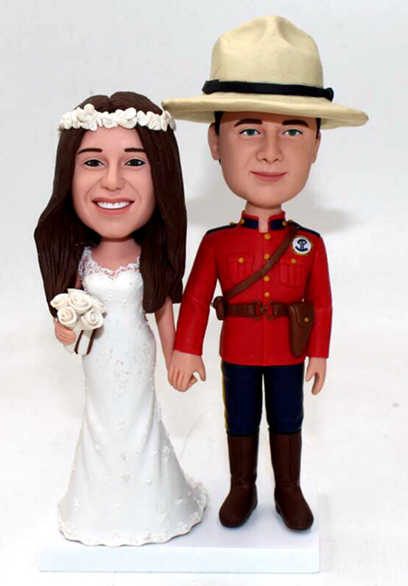 Custom wedding cake topper soldier